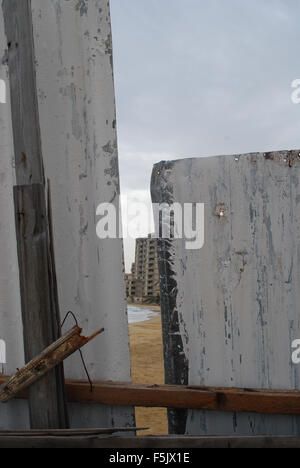 A view of the Restricted zone,  ghost town,  Varosha, Famagusta, Cyprus Stock Photo