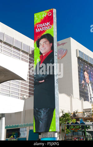 LED screen advertising for Frank Marino, a female impersonator performing at the link Hotel in Las Vegas, Nevada. Stock Photo