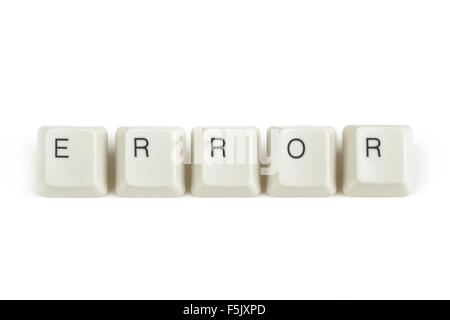 error text from scattered keyboard keys isolated on white background Stock Photo