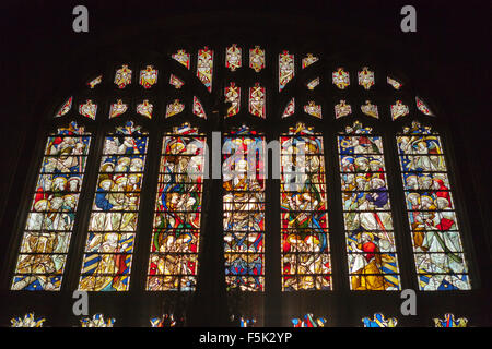 Stained glass window in St Edmundsbury Cathedral, Bury St Edmunds Stock Photo