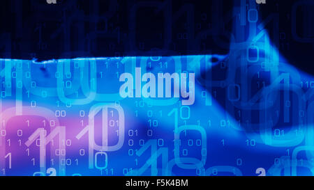 Futuristic hacker attack on cyber security system, new technology background Stock Photo