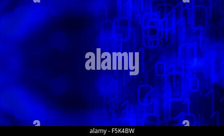 Binary dark blue abstract background Stock Photo