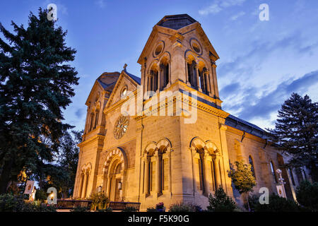 Cathedral Basilica of St. Francis of Assisi (Santa Fe Cathedral, 1884), Santa Fe, New Mexico USA Stock Photo