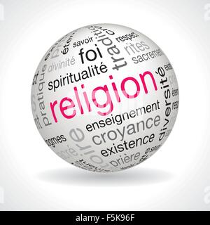 French religion theme sphere with keywords full vector Stock Vector