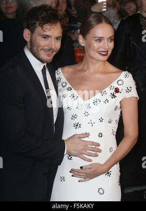 Sam Claflin and Laura Haddock attending the Premiere of Their Finest as ...