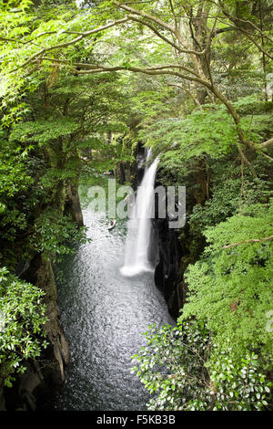 Waterfall in a gorge Stock Photo