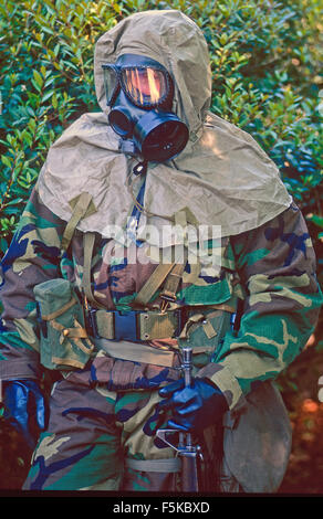 Washington DC. April 30-1997 Members of the US Marine Corps Chemical / Biological Incident Response Force pose for pictures as they were being presented to the public  in an exercise on Capitol Hill in Washington. Credit: Mark Reinstein Stock Photo