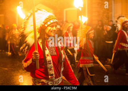 Lewes, East Sussex, UK. 5th November, 2015. Guy Fawkes night celebrated in Lewes by bonfire societies in the annual parade Credit:  Beren Patterson/Alamy Live News Stock Photo