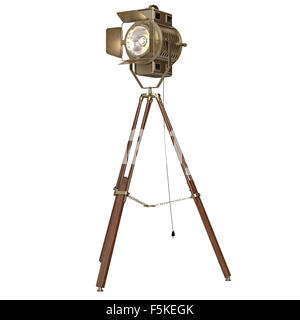 Studio spotlight floor lamp  wooden tripod Stock Photo