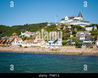 A view of the Grand Hôtel Mölle and the seaside resort town of Mölle, Sweden. Stock Photo