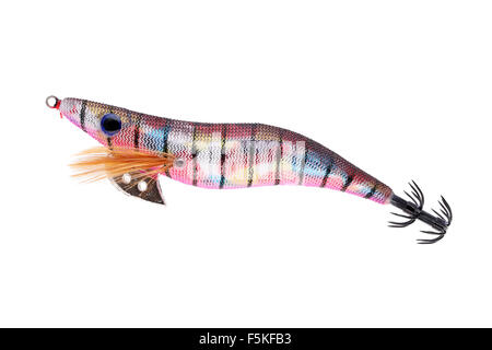 Plastic fishing lure isolated on white background Stock Photo