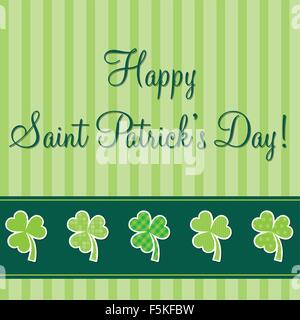Happy St. Patrick's Day shamrock card in vector format. Stock Vector