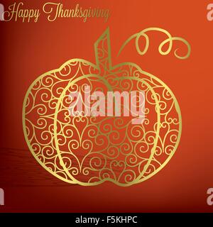 Filigree Thanksgiving card in vector format. Stock Vector