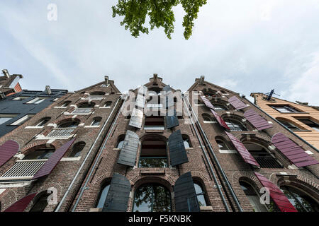 Canal houses in Old Town, Amsterdam, The Netherlands Stock Photo