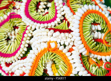 The image of Mogra Flower headband was taken in  Mumbai, Indi Stock Photo