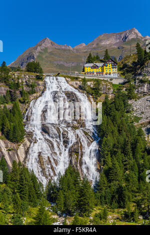 Toce Waterfall The Toce Waterfall Hotel in Formazza. 1931 Stock Photo - Alamy