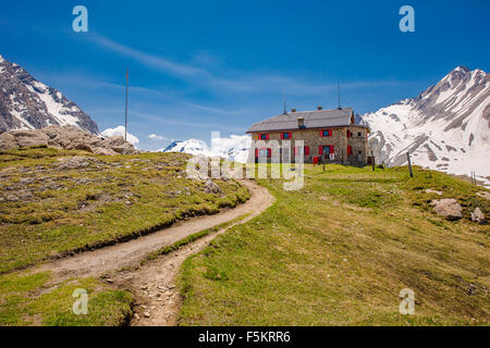 Italy Piedmont Val Formazza Refuge Città of Busto, rear left peak Arbola Stock Photo