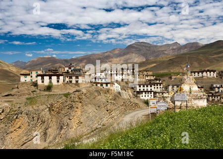 India, Himachal Pradesh, Spiti Valley, Kibber, high altitude village at 4270 metres elevation Stock Photo