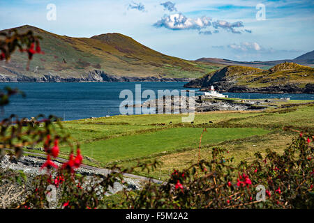 Cromwell Point on Valencia island lighthouse county Kerry Ireland. Stock Photo