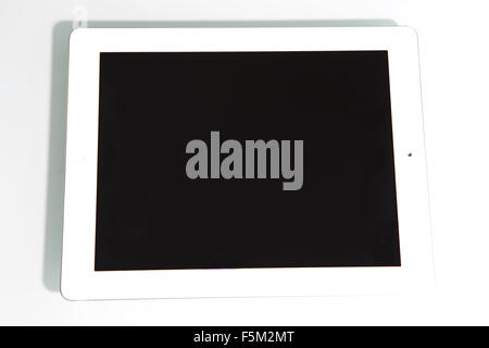 Apple ipad cutout on white background with blank screen Stock Photo