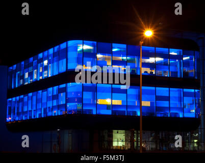 Night time at the Experian Sir John Peace Building in Nottingham, Nottinghamshire England UK Stock Photo