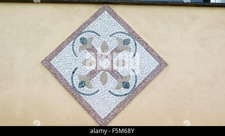 Wall mounted mosaic on building near Alora, Andalucia Stock Photo