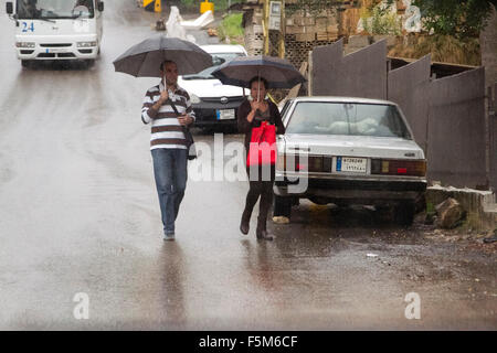 Beirut Lebanon, 6th November 2015. Heavy rains in Beirut Brings chaos on the roads to the Lebanese capital Credit:  amer ghazzal/Alamy Live News Stock Photo