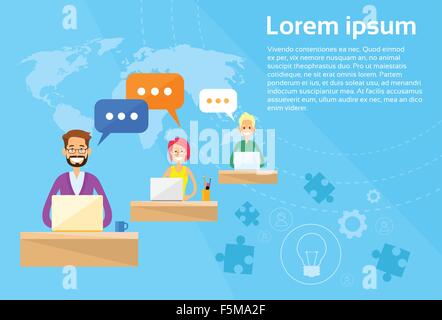 Remote Online Education Concept Students Using Laptop Stock Vector