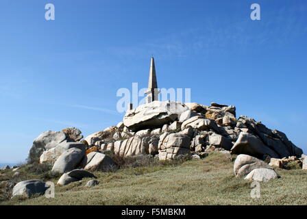 Memorial to the wreck of the frigate La Semillante, Lavezzi island, Corsica, France Stock Photo