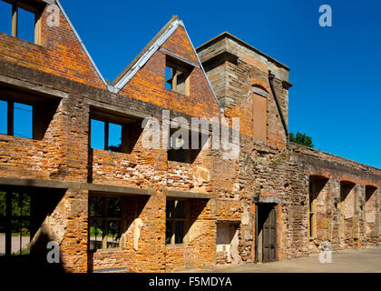 Ruins of the house at Rufford Abbey near Ollerton in Nottinghamshire England UK in the grounds of Rufford Country Park Stock Photo