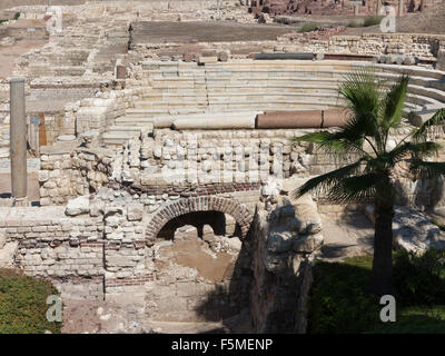 View looking over The Roman Odeum  at Kom el Dikka, Alexandria, Northern Egypt Stock Photo