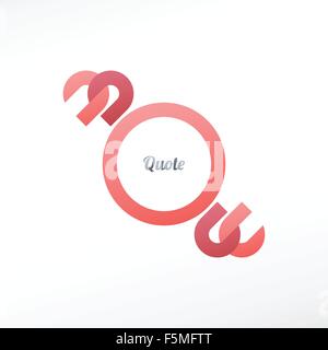quote frame and quotation marks isolated on white background. vector speech bubble template Stock Vector