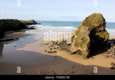 Whipsiderry Beach Cornwall Newquay Watergate Bay Stock Photo