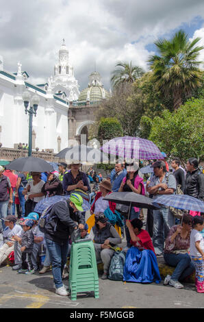 Waiting for the Good Friday Procession, Quito, Ecuador Stock Photo