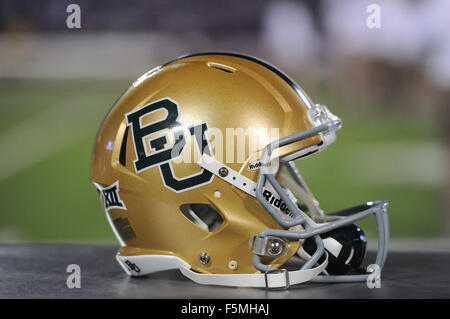 Manhattan, Kansas, USA. 05th Nov, 2015. Baylor Bears helmet during the NCAA Football game between the Baylor Bears and the Kansas State Wildcats at Bill Snyder Family Stadium in Manhattan, Kansas. Kendall Shaw/CSM/Alamy Live News Stock Photo