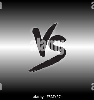 Versus letters logo. Black V and S flat style symbol. Stock Vector