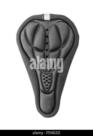 A closeup of bike saddle isolateted on white background Stock Photo