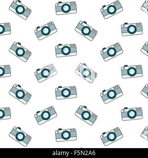 Retro camera pattern on white background Stock Vector