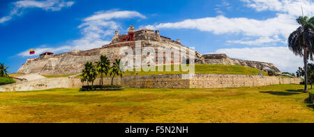 Castillo San Felipe Barajas, impressive fortress located in Lazaro hill, Cartagena de Indias, Colombia Stock Photo