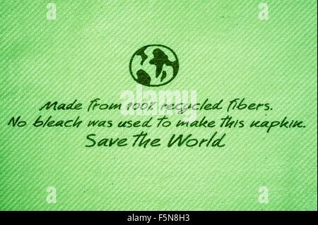 Abstract green recycle tissue background. Stock Photo