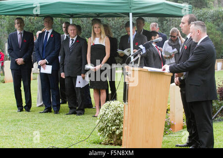 Beirut, Lebanon. 07th Nov, 2015. English runner Paula Radcliffe attends the service of remembrance  at the Commonwealth graves cemetery in Beirut Lebanon along with other foreign dignitaries from Australia, Britain and the United Nations Credit:  amer ghazzal/Alamy Live News Stock Photo