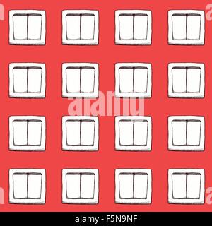 Sketch switcher in vintage style, vector seamless pattern Stock Vector