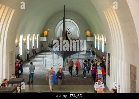 Norway, Oslo, The Viking Ship Museum. The Oseberg Ship, oak Viking burial ship c. around 820 AD. Stock Photo