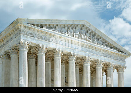 Columns and 'Equal Justice Under the Law' panel, United States Supreme Court, Washington, District of Columbia USA Stock Photo