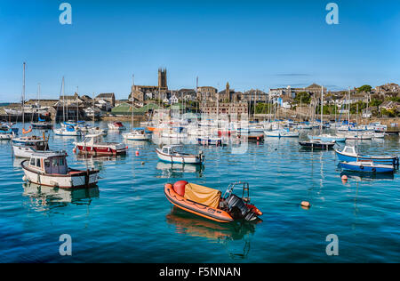 View over the harbor of Penzance in Cornwall, England, UK Stock Photo