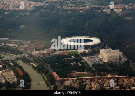 Aerial view of Rome: Olympic stadium Stock Photo