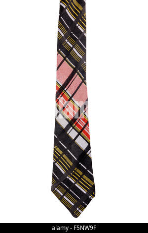 Vintage striped tie isolated on white background Stock Photo