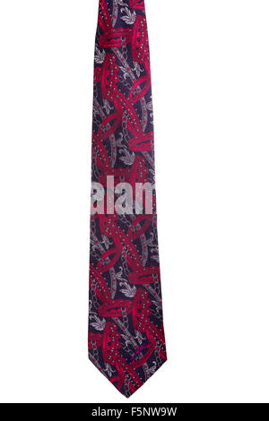 Vintage red tie isolated on white background Stock Photo