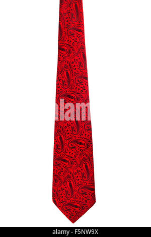 Vintage red tie isolated on white background Stock Photo