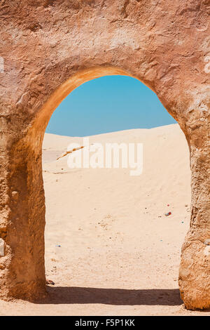 The houses from planet Tatouine - Star Wars film set,Nefta Tunisia. Stock Photo